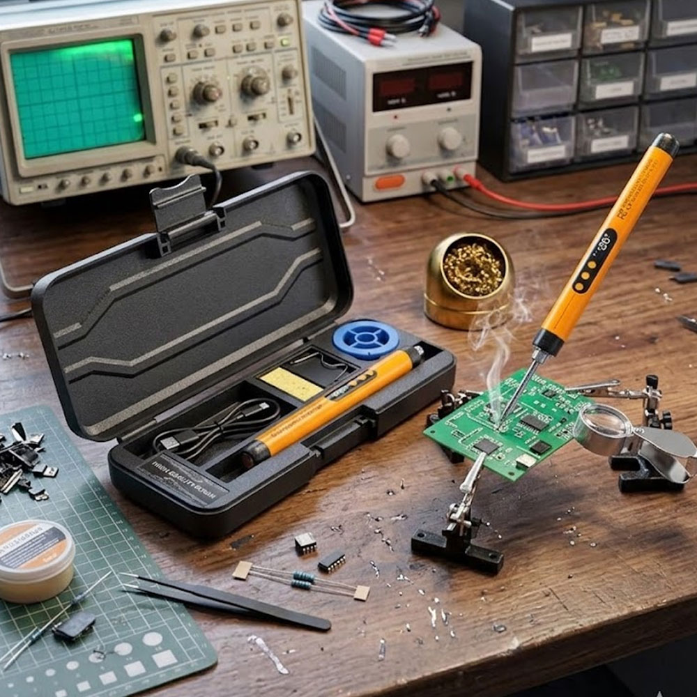 Diy Electronics Bench - USB Rechargeable Mini Soldering Iron Adjustable