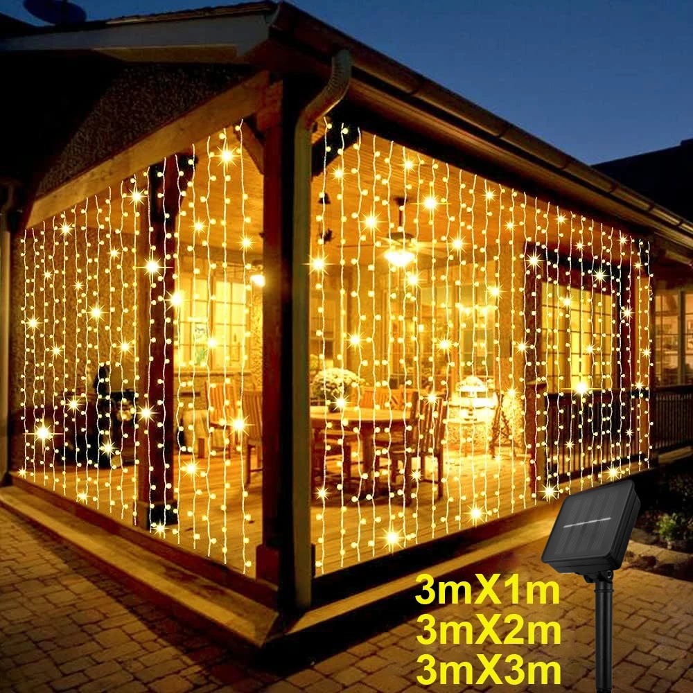 Diy Halloween Electronics - Outdoor Solar Curtain Light 3x3M 300Leds