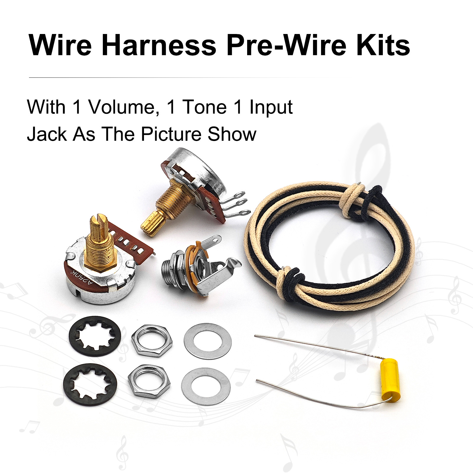 Diy Guitar Electronics Kit - Bass DIY Wiring Harness1 Volume/Tone Output