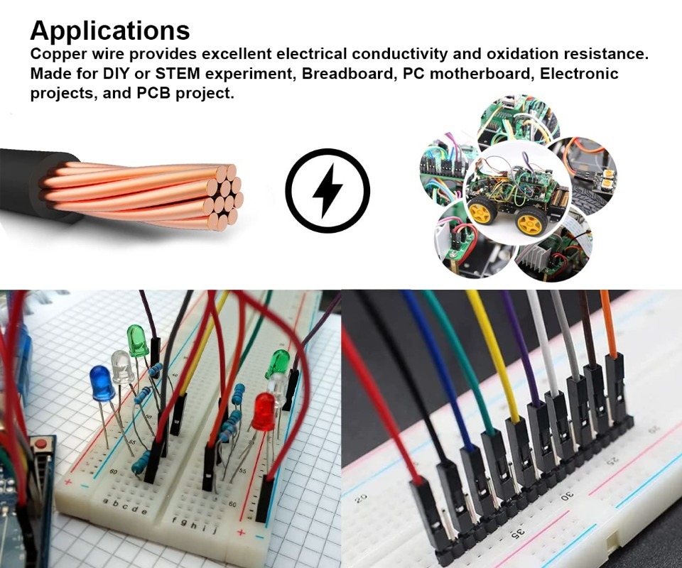 40Pin Dupont Cable Ribbon Jump - đánh giá và giá Diy Electronics Breadboard