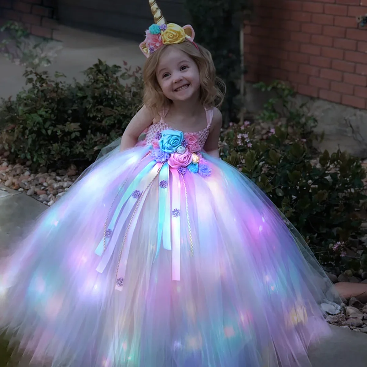 Gilrs Long LED Unicorn Tutu Dr - đánh giá và giá Diy Halloween Electronics